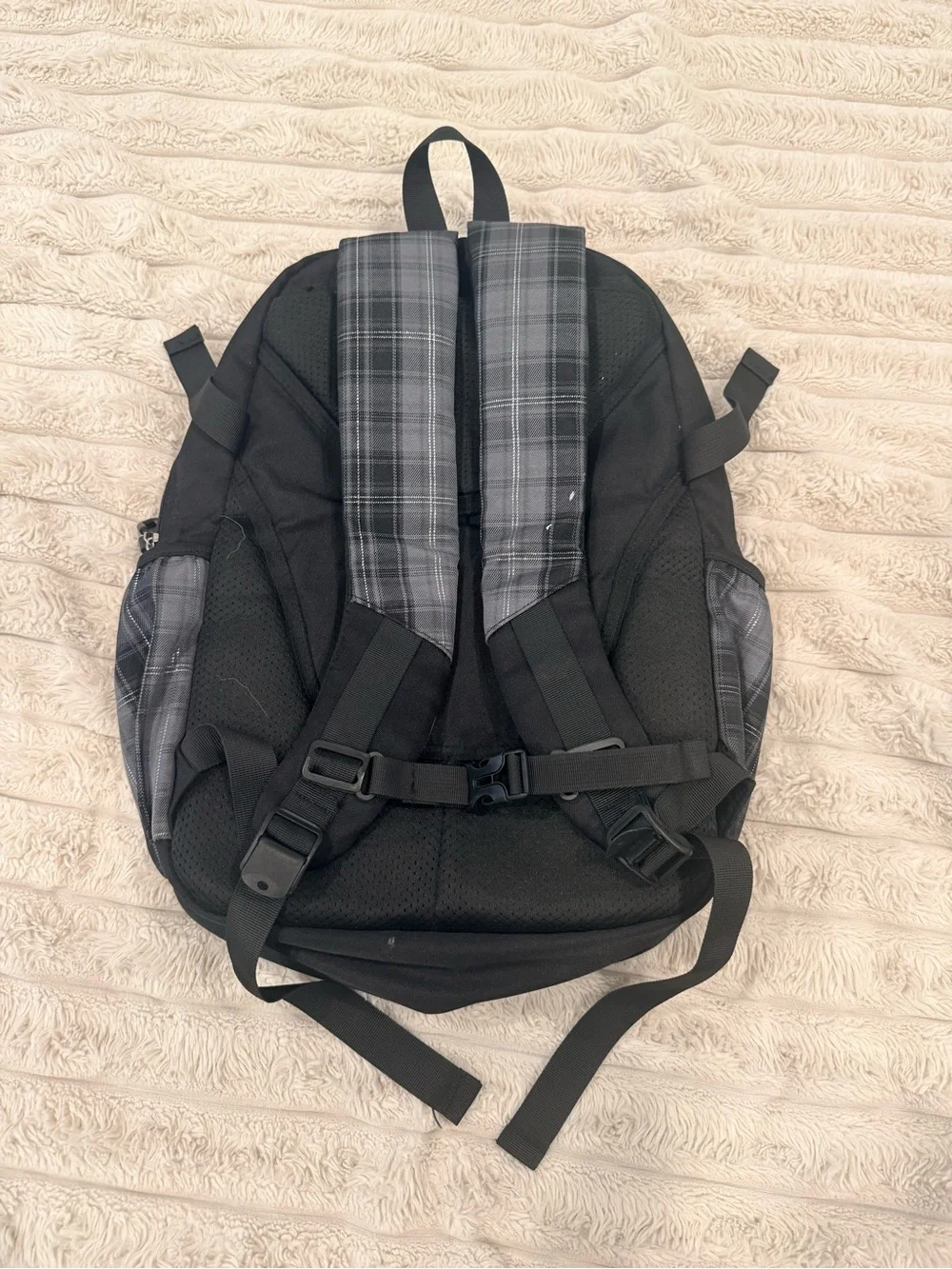Girls Backpack with Plaid Accents